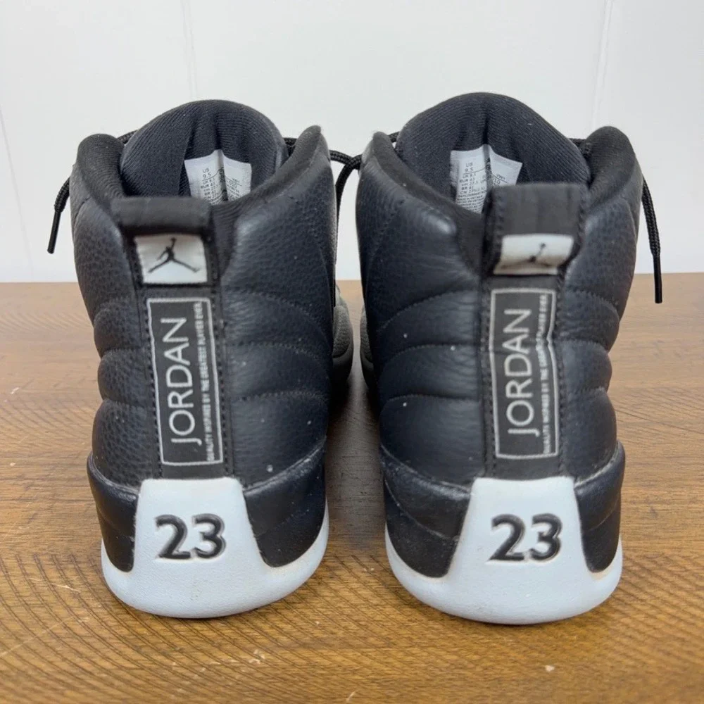 Jordan 12 Retro Shoes Mens 9.5 Black Gray Barons Basketball‎ Sneakers CT8013-010
